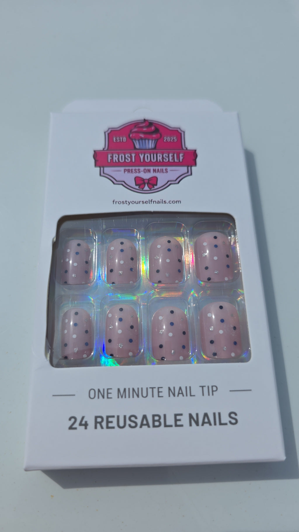 Purple Polka dot (short)